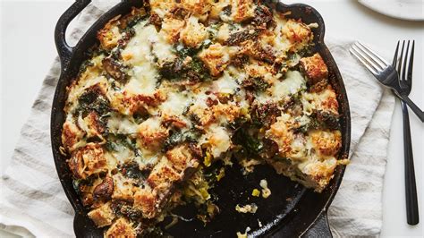 cheesy-kale-and-mushroom-strata-recipe-bon-apptit image