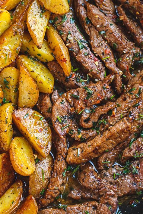 garlic-butter-steak-and-potatoes-skillet-eatwell101 image