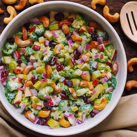 broccoli-cashew-salad-with-apples-pears-and-cranberries image