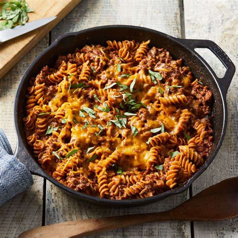 ground-beef-pasta-skillet-eatingwell image
