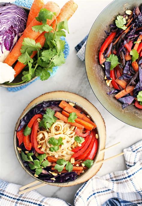 easy-stir-fried-vegetables-and-noodles-with-peanut image