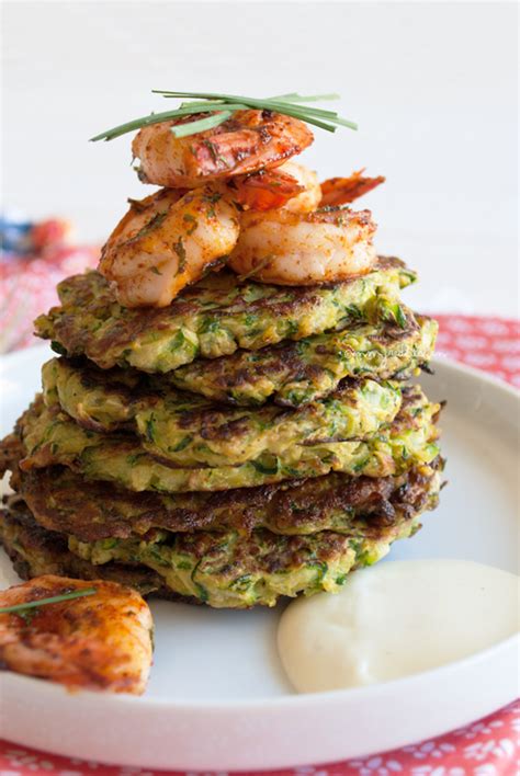 curried-zucchini-fritters-with-spicy-shrimp-in-my-red image
