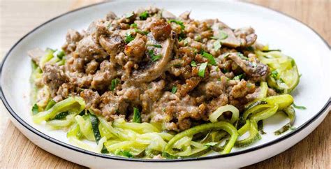 zucchini-noodle-ground-beef-stroganoff-casserole image
