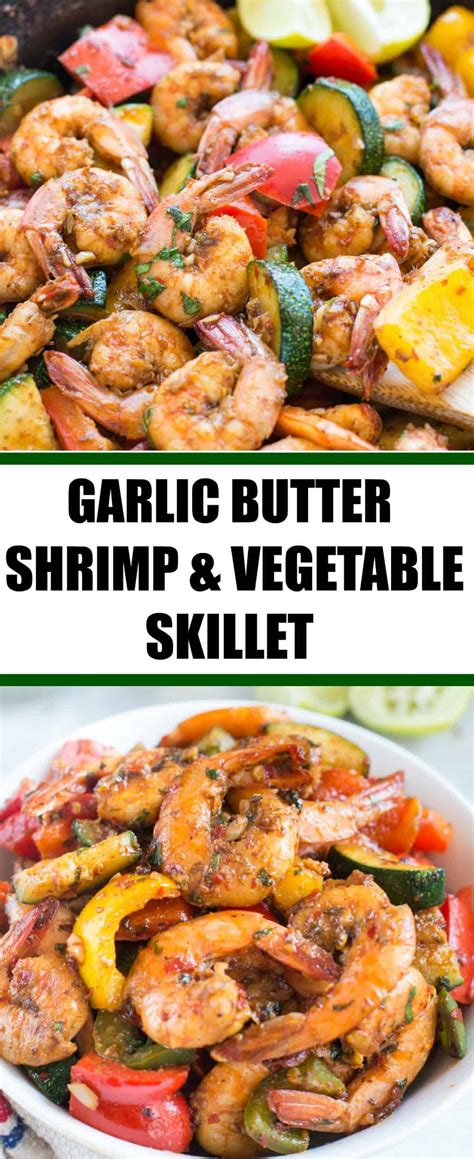 easy-garlic-butter-shrimp-and-vegetable-skillet image
