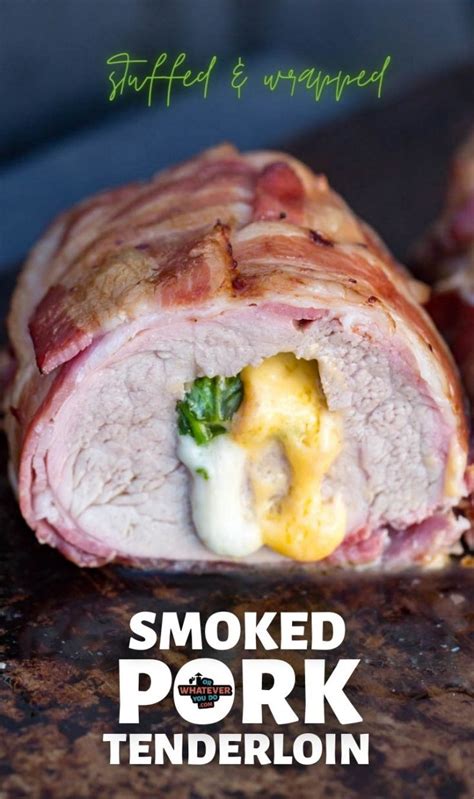 traeger-smoked-stuffed-pork-tenderloin-easy-bacon image