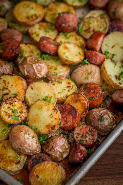 roasted-potatoes-and-kielbasa-one-pan image