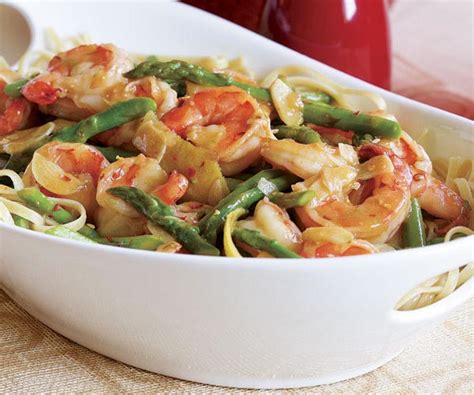 hot-garlicky-shrimp-with-asparagus-lemon image