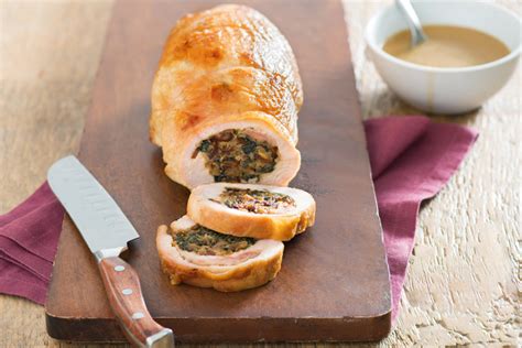 turkey-breast-with-spinach-bacon-stuffing-meat image
