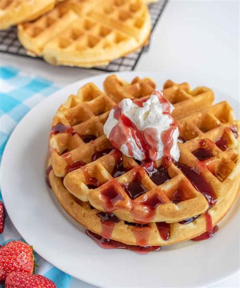 extra-light-and-fluffy-homemade-waffles-bless-this image