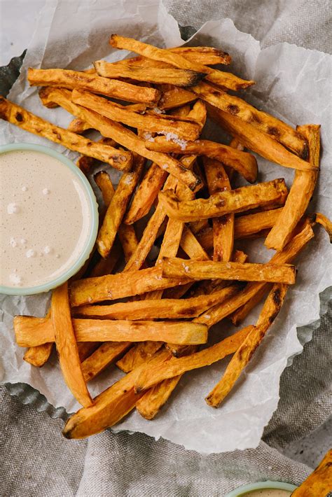 baked-sweet-potato-fries-with-toasted-marshmallow-dip image
