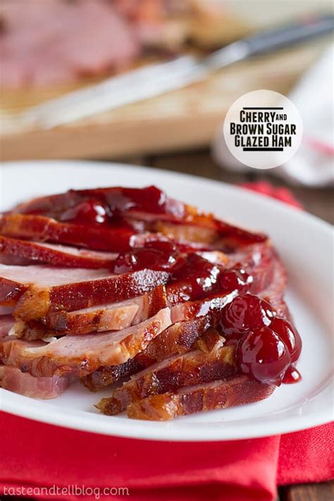 brown-sugar-and-cherry-glazed-ham-taste-and-tell image