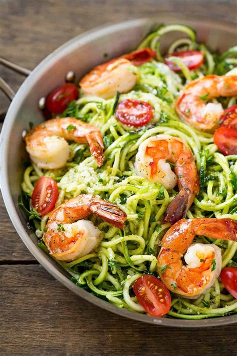 low-carb-pesto-shrimp-zoodles-healthy-fitness-meals image