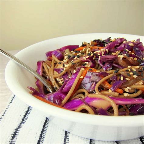 crunchy-soba-noodle-and-red-cabbage-stir-fry image