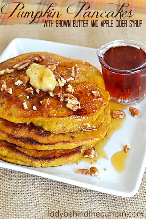 pumpkin-pancakes-with-brown-butter-and-apple-cider-syrup image