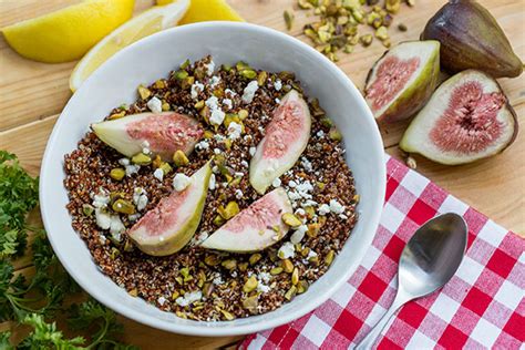 red-quinoa-with-figs-pistachios-and-citrus-vinaigrette image