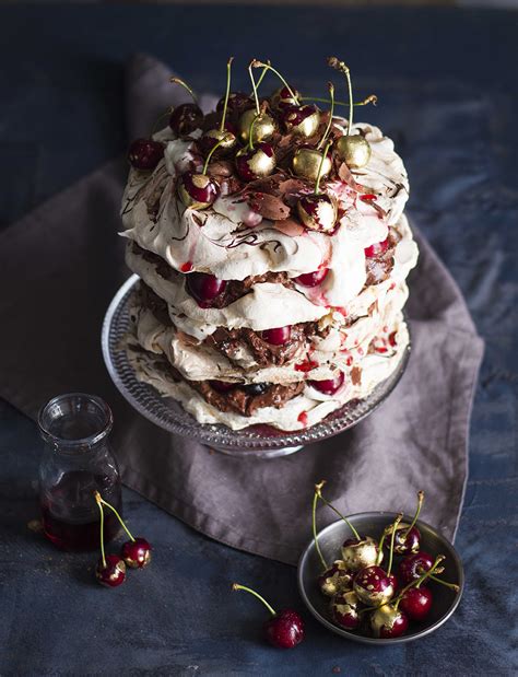 black-forest-pavlova-with-chocolate-mousse-the-kate image