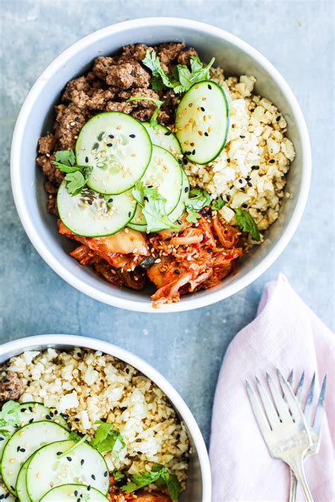 korean-inspired-ground-beef-and-kimchi-bowls-the image