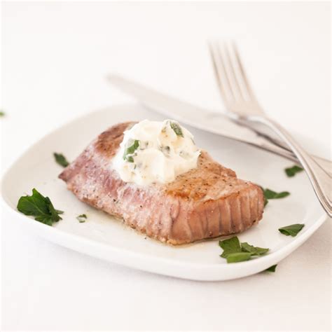grilled-tuna-with-lemon-anchovy-butter-recipe-food image
