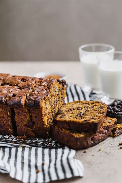 pumpkin-bread-with-chocolate-chips-pecans-brown image
