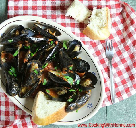 mussels-in-red-sauce-cooking-with-nonna image