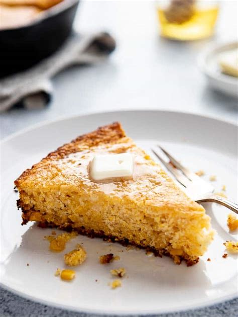 browned-butter-cornbread-in-a-skillet-a-communal image