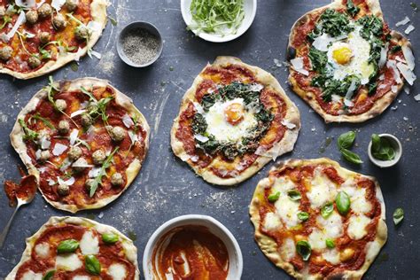 spelt-pizza-dough-recipe-with-three-pizza-toppings image