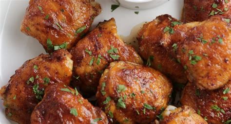 sweet-and-spicy-apricot-bbq-chicken-thighs-valerie image