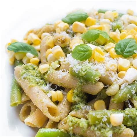 pesto-pasta-salad-with-green-beans-and-corn-the image