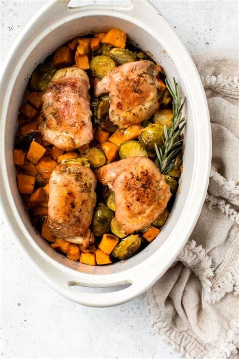 baked-chicken-thighs-with-brussels-and-sweet-potato image