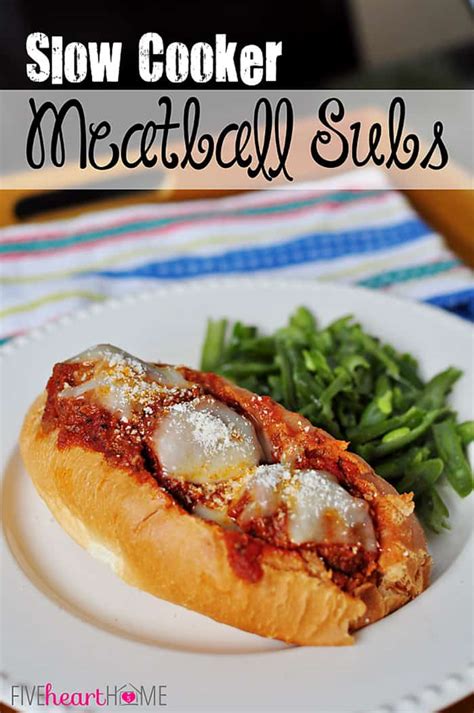 the-best-crockpot-slow-cooker-meatball-sub image