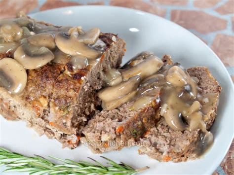 meatloaf-with-mushroom-gravy-recipe-cdkitchencom image