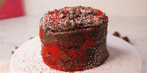 best-valentines-day-dark-chocolate-cake-recipe-delish image