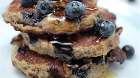 banana-and-blueberry-pancakes-recipe-good-food image