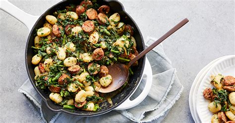 skillet-gnocchi-with-sausage-and-broccoli-rabe-purewow image