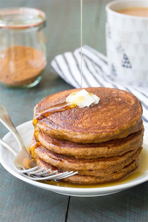 healthy-gingerbread-pancakes-kristines-kitchen image