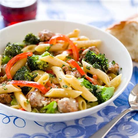 creamy-skillet-penne-with-sausage-and-broccoli image