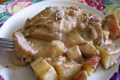 pork-chops-and-potatoes-with-mushroom-gravy-tasty image