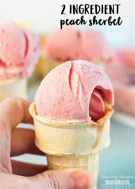 easy-2-ingredient-peach-sherbet-recipe-scattered image
