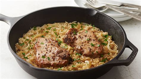skillet-pork-chops-and-rice-for-two image
