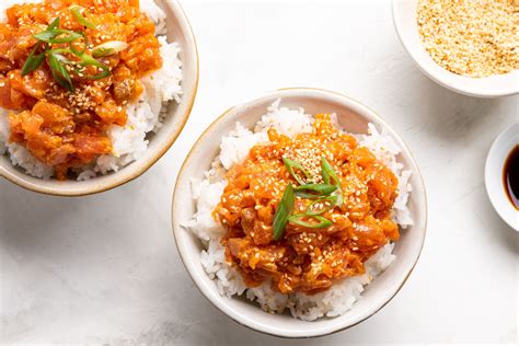 spicy-tuna-donburi-rice-bowl-recipe-the-spruce-eats image