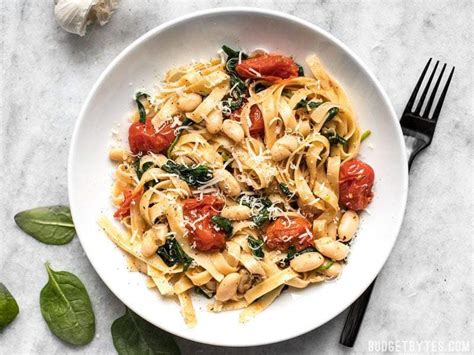 easy-tuscan-white-bean-pasta-recipe-budget-bytes image