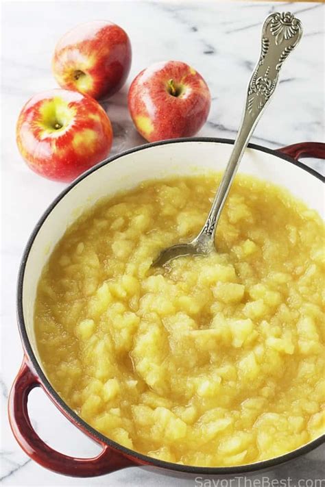homemade-unsweetened-applesauce-savor-the-best image