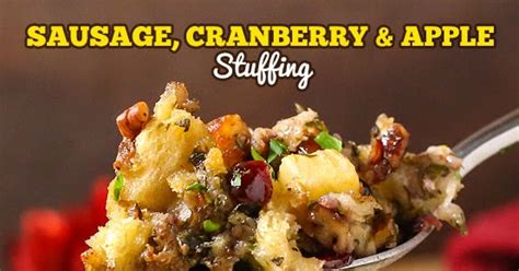 sausage-cranberry-apple-stuffing-recipe-video image