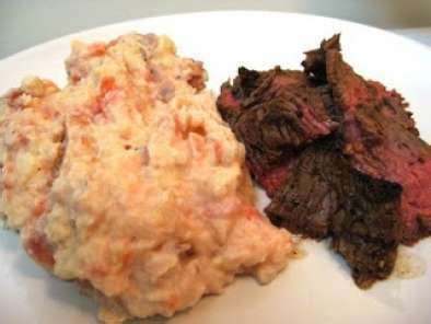 marinated-grilled-flank-steak-with-blt-smashed-potatoes image