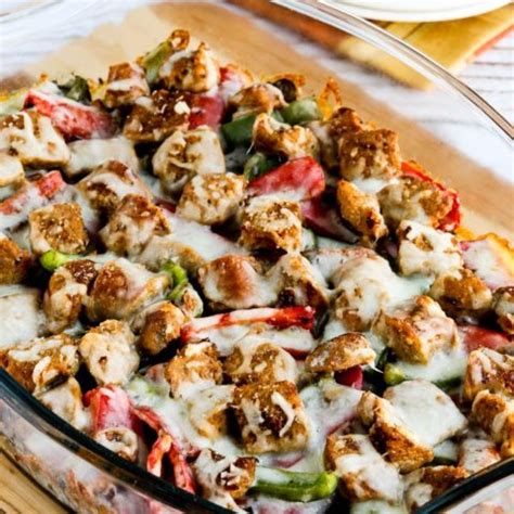 sausage-peppers-and-mushrooms-low-carb-cheesy-bake image
