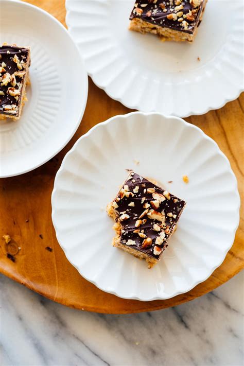 chocolate-peanut-butter-crispy-bars-cookie-and-kate image