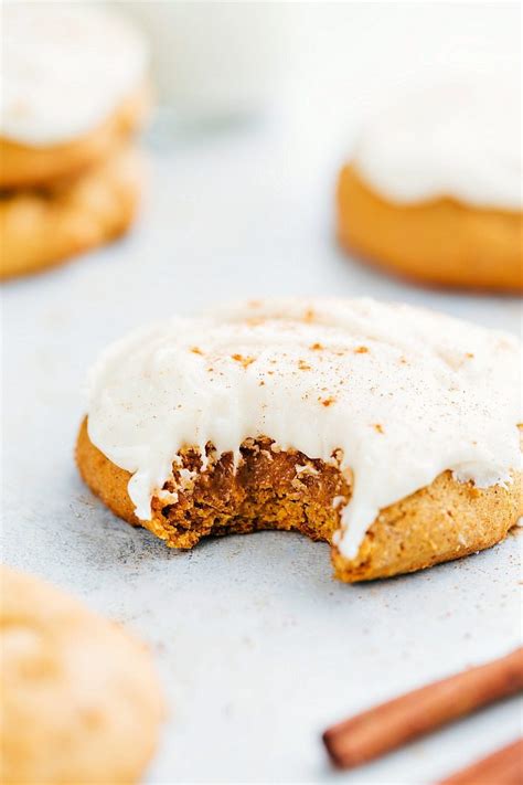 pumpkin-cookies-with-cream-cheese-frosting image