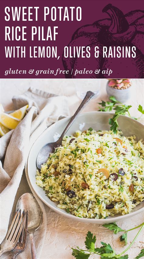 sweet-potato-rice-pilaf-with-lemon-olives-raisins image