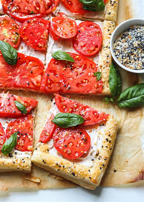 tomato-basil-puff-pastry-tart-its-all-good-vegan image