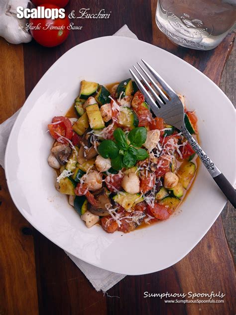 scallops-zucchini-in-garlic-tomato-sauce-sumptuous image